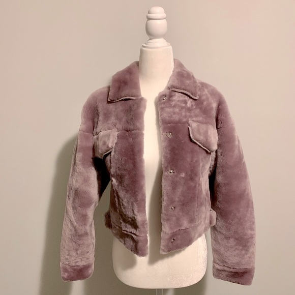 Purple rabbit hair and wool hair Teddy jacket. - Picture 3 of 7